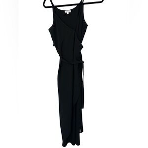 Olivia Grey Black Wrap Dress